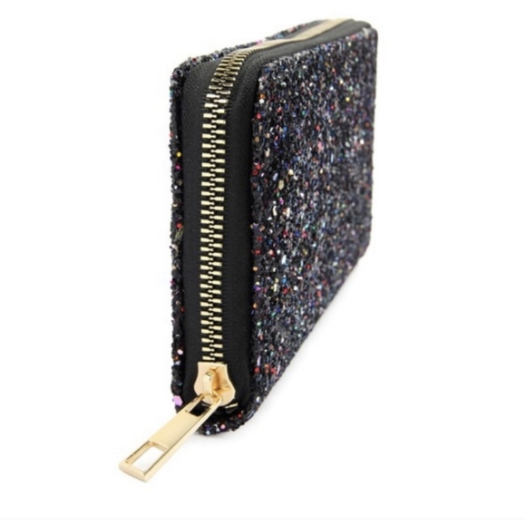 1 Left! Beautiful Black Sparkly Wallet - Picture 2 of 8